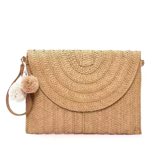 Straw shoulder bag