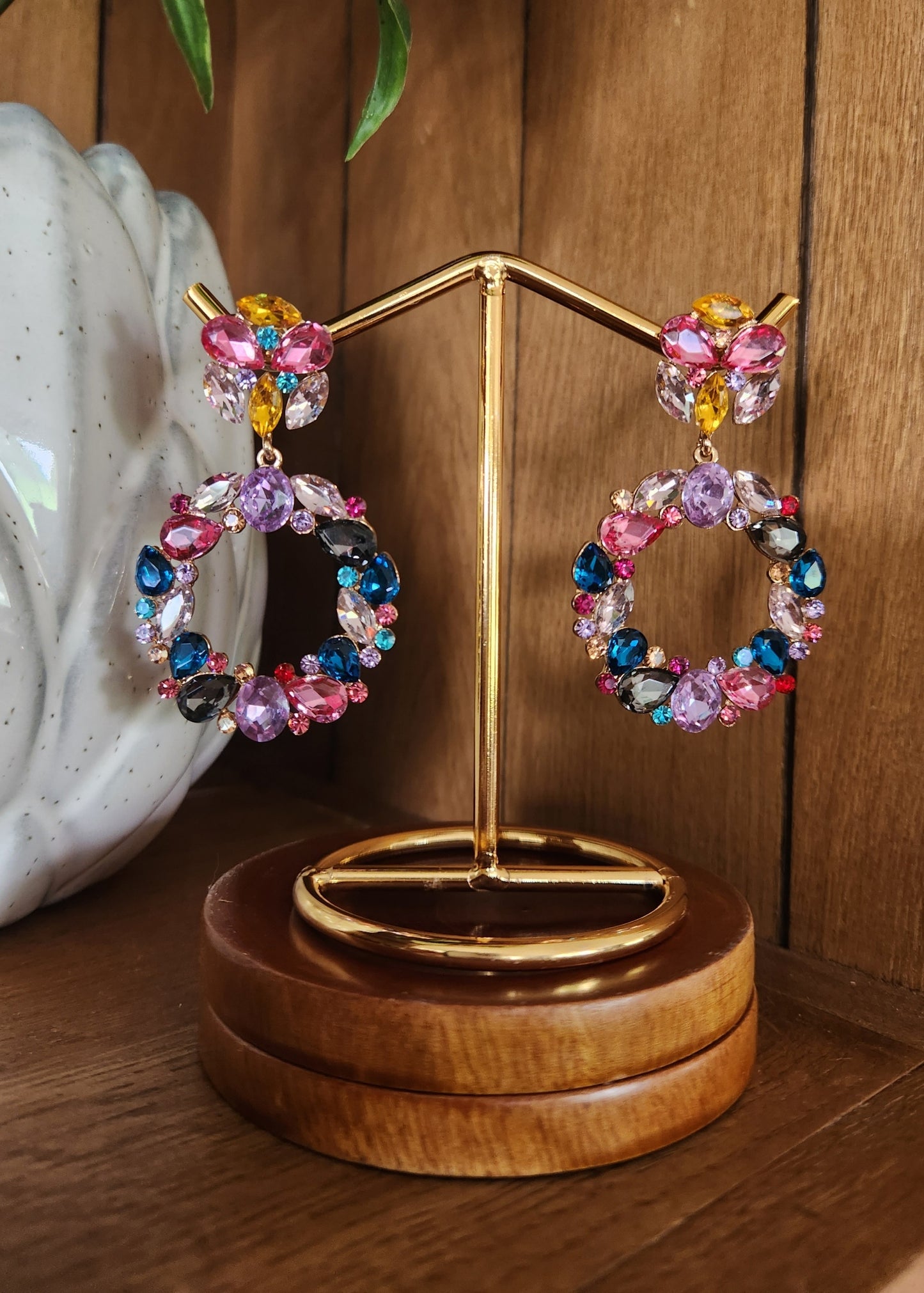 Bright stone earrings