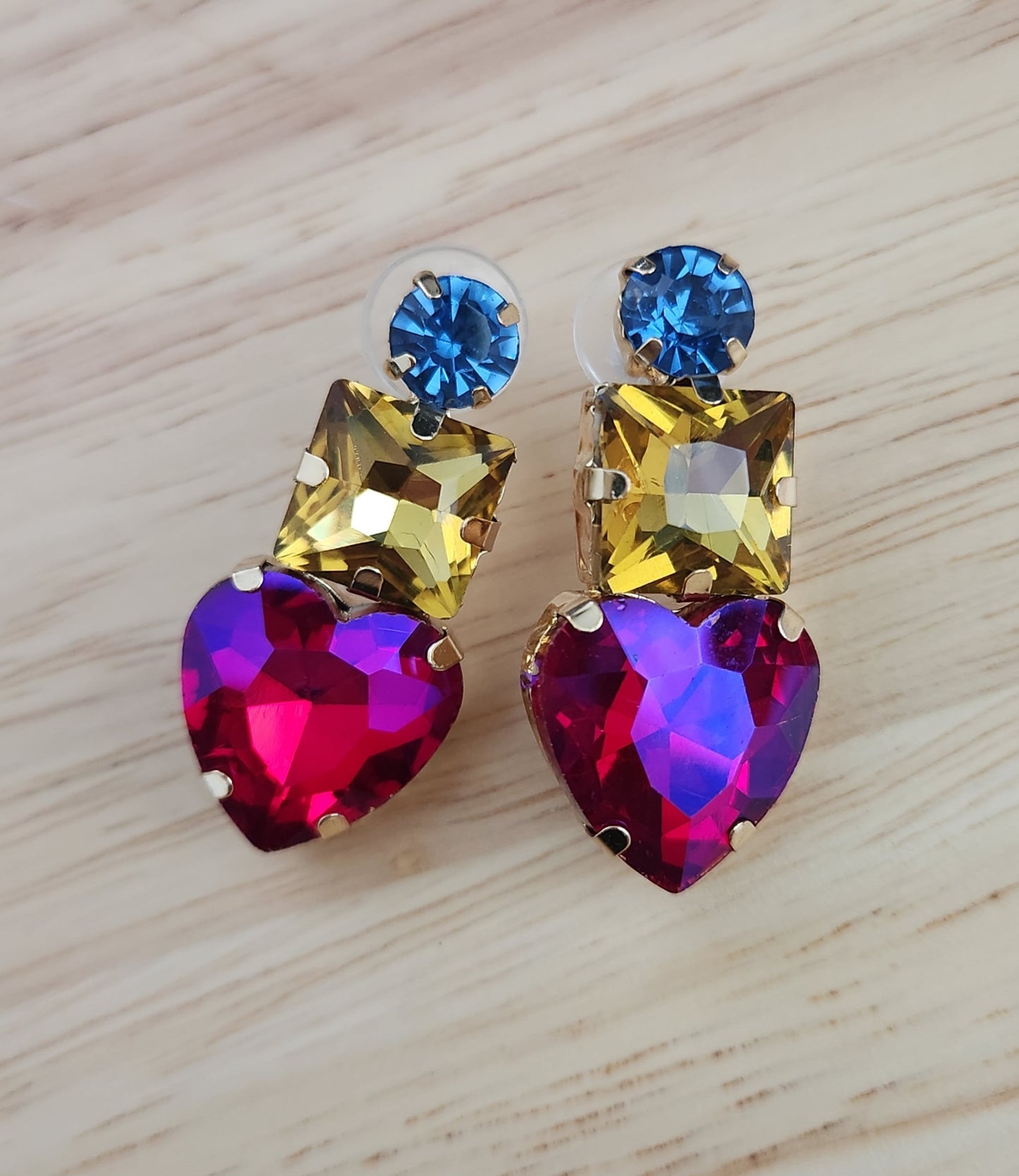 Heart shaped stone earrings