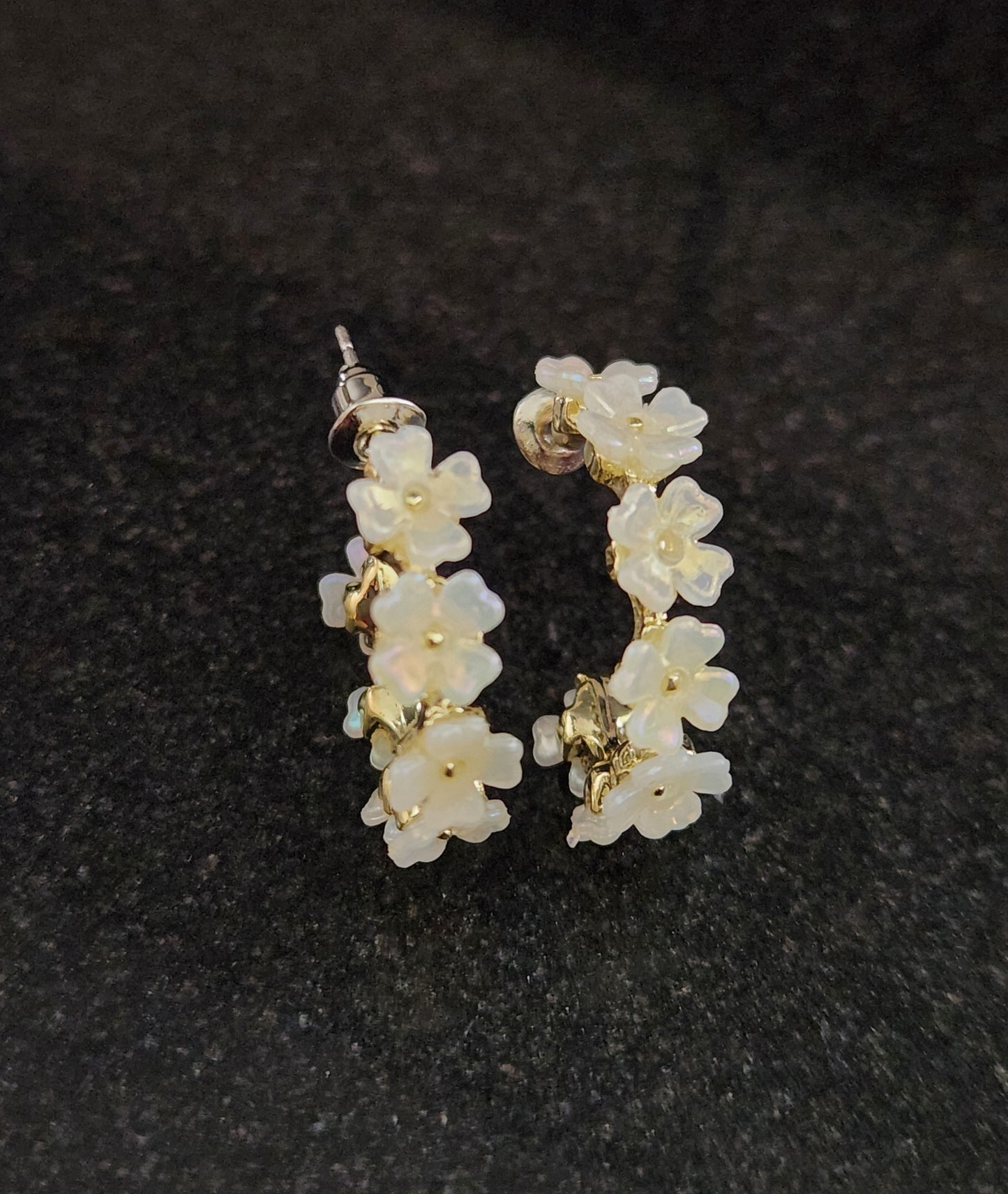 White flower earrings