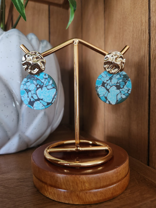 Round drop earrings