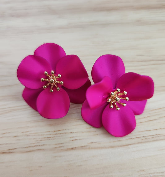 Pink Flower earrings