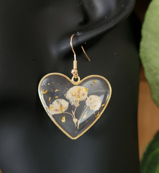 Printed heart shape earrings