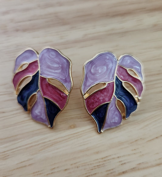 Acrylic leaf earrings