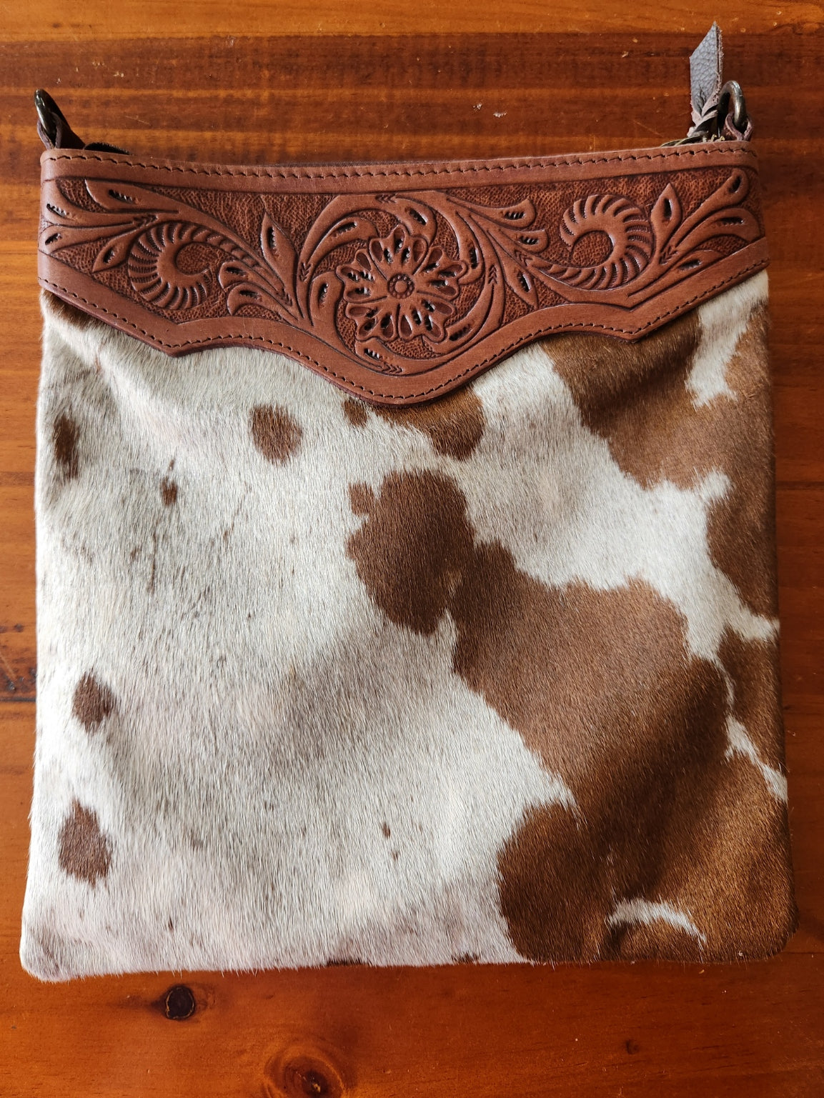 Tooled Cowhide Bag #3