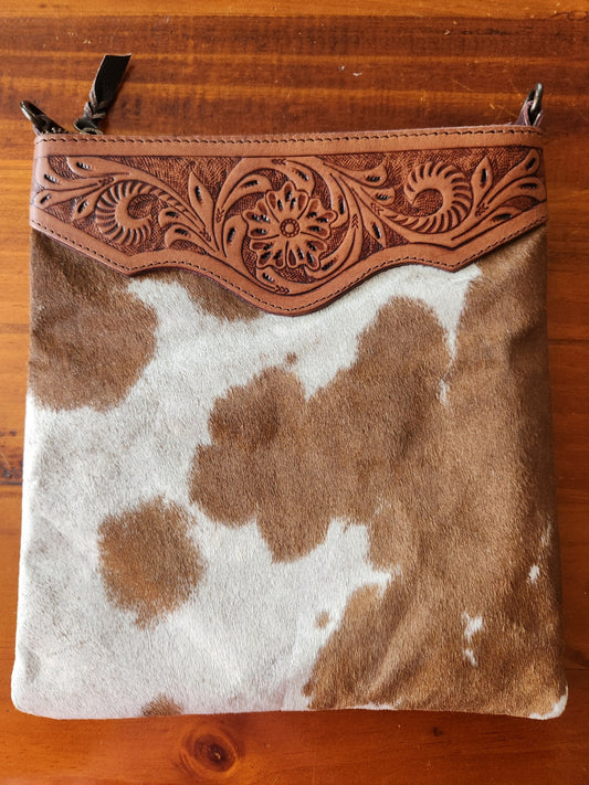 Tooled Cowhide Bag #3