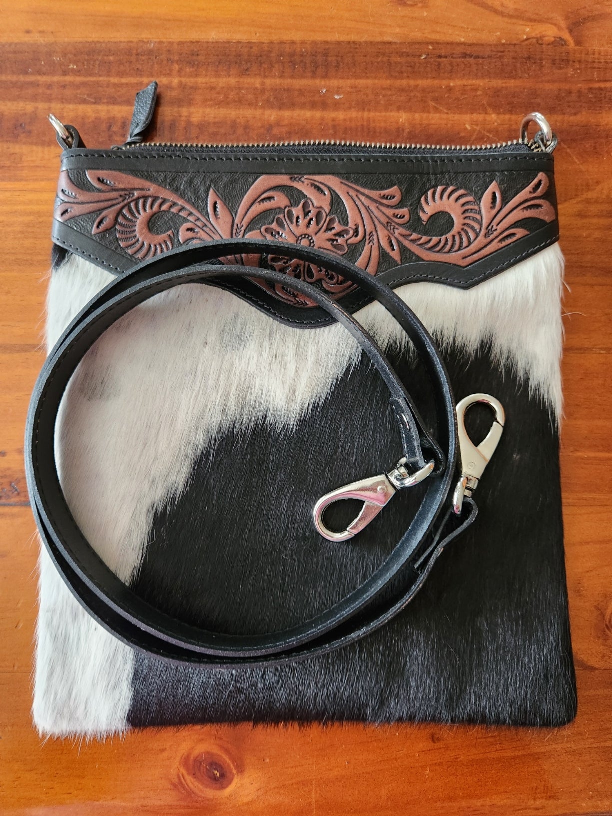 Tooled Cowhide Bag #2