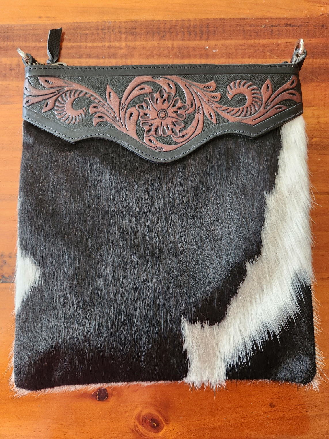 Tooled Cowhide Bag #1