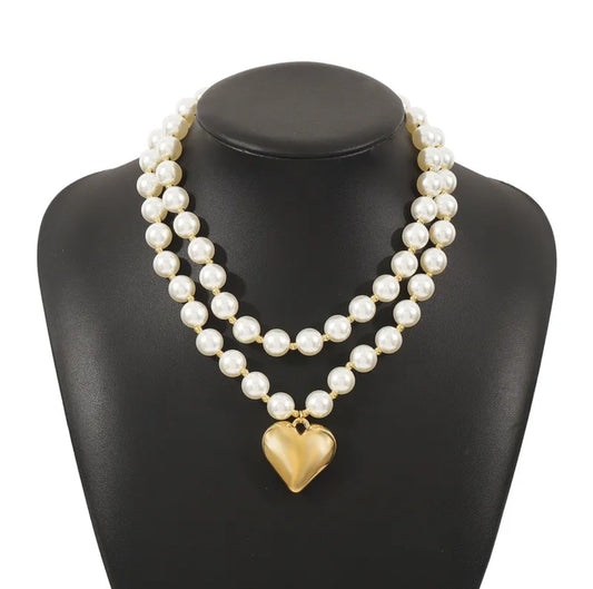 Pearl and heart necklace