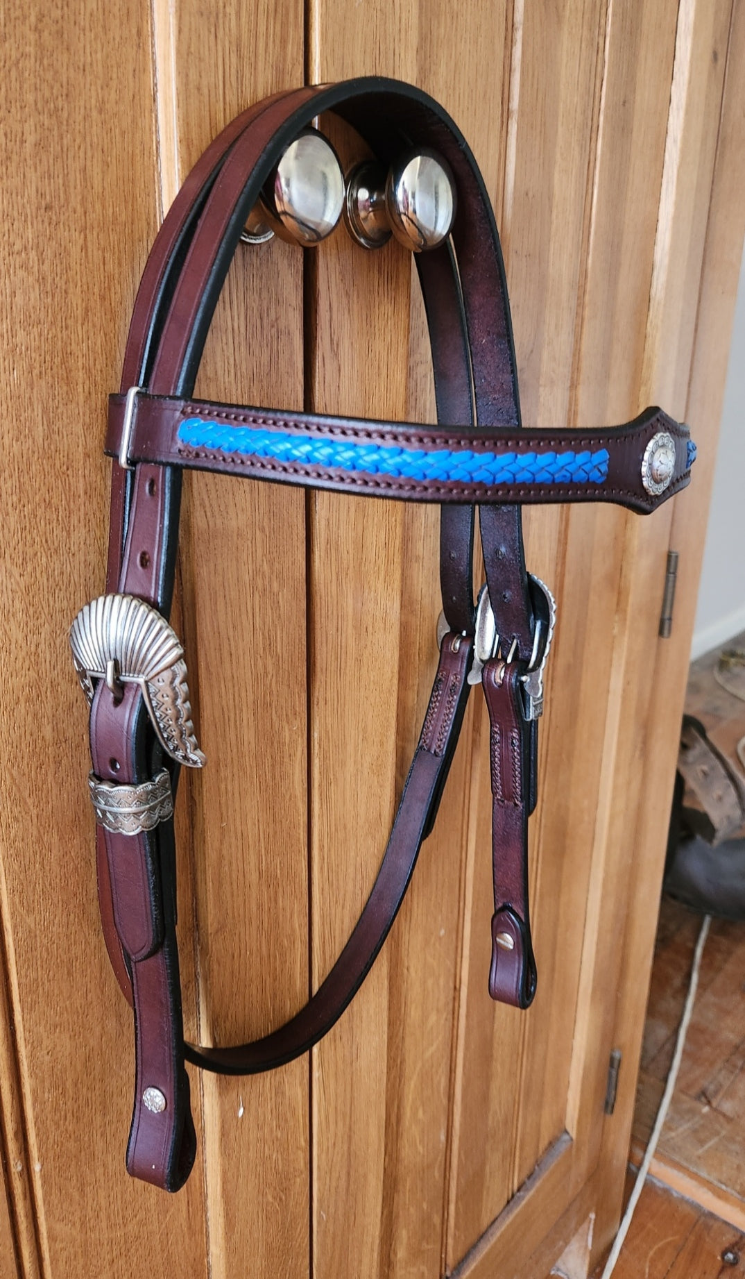 Blue Braided Bridle