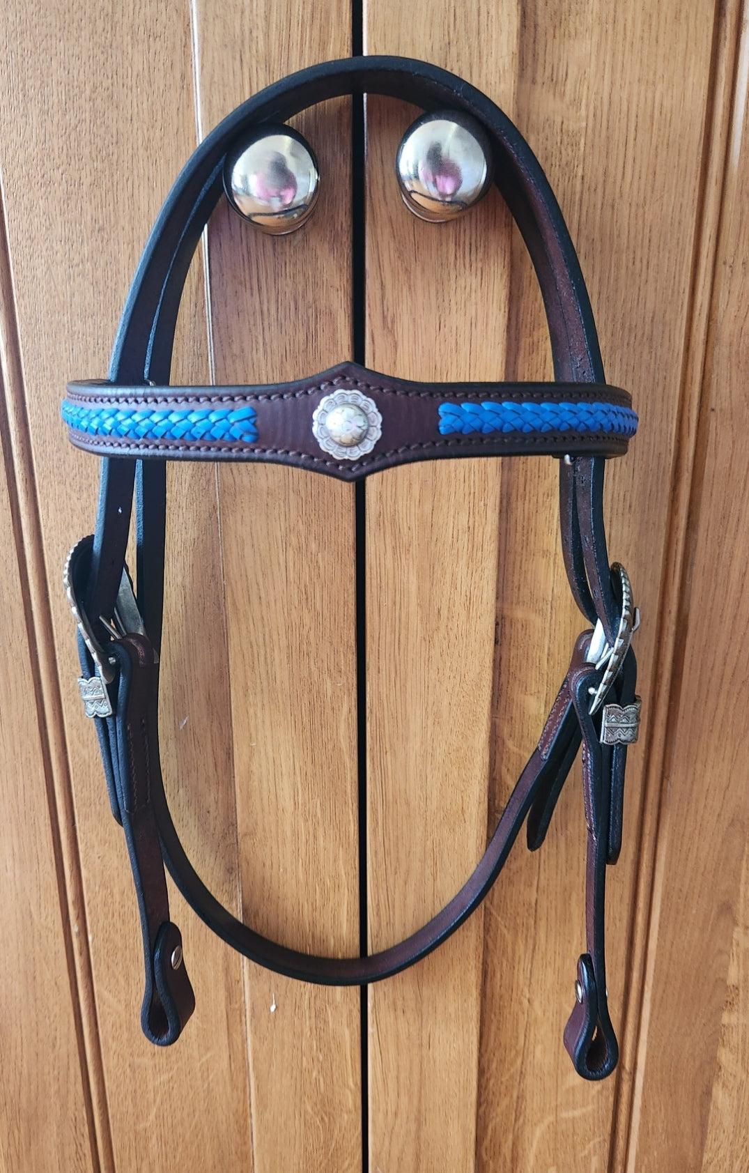 Blue Braided Bridle